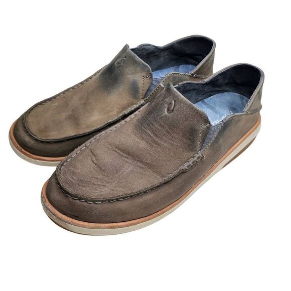 Olukai Mens Leather slip On shoes Size 9.5 - Picture 10 of 13